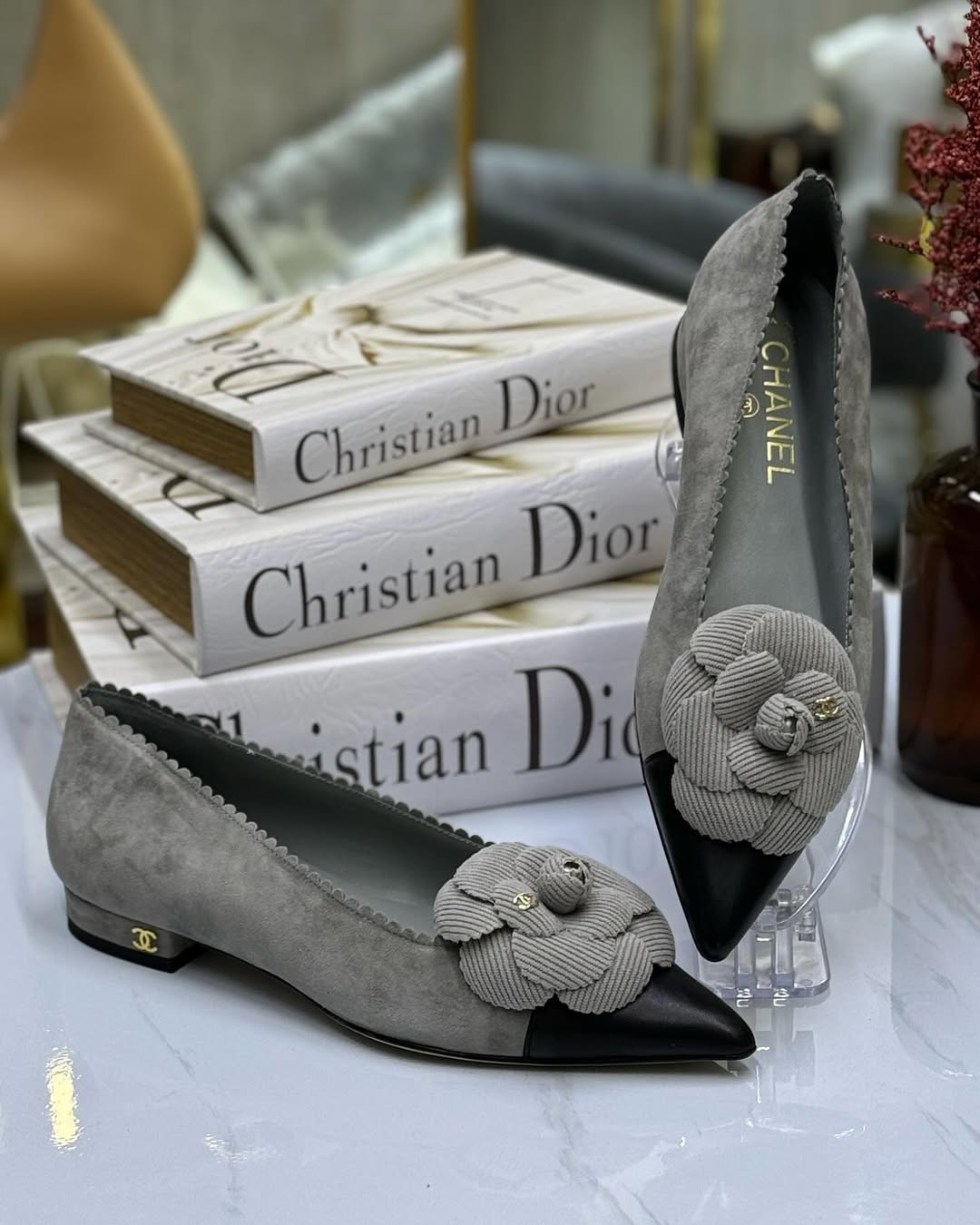 Chanel Ballet Flats with Flower Accent