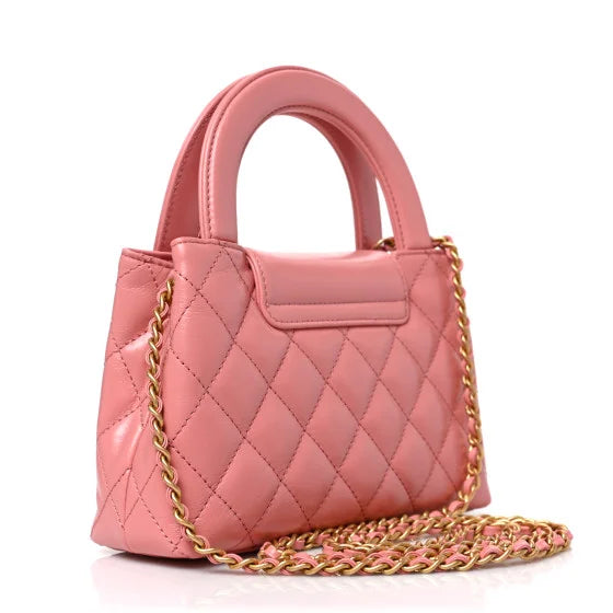 Chanel Pink Calfskin Mini Kelly Shopper