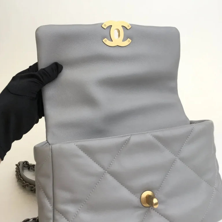 Chanel Medium Grey Lambskin 19 Flap Bag