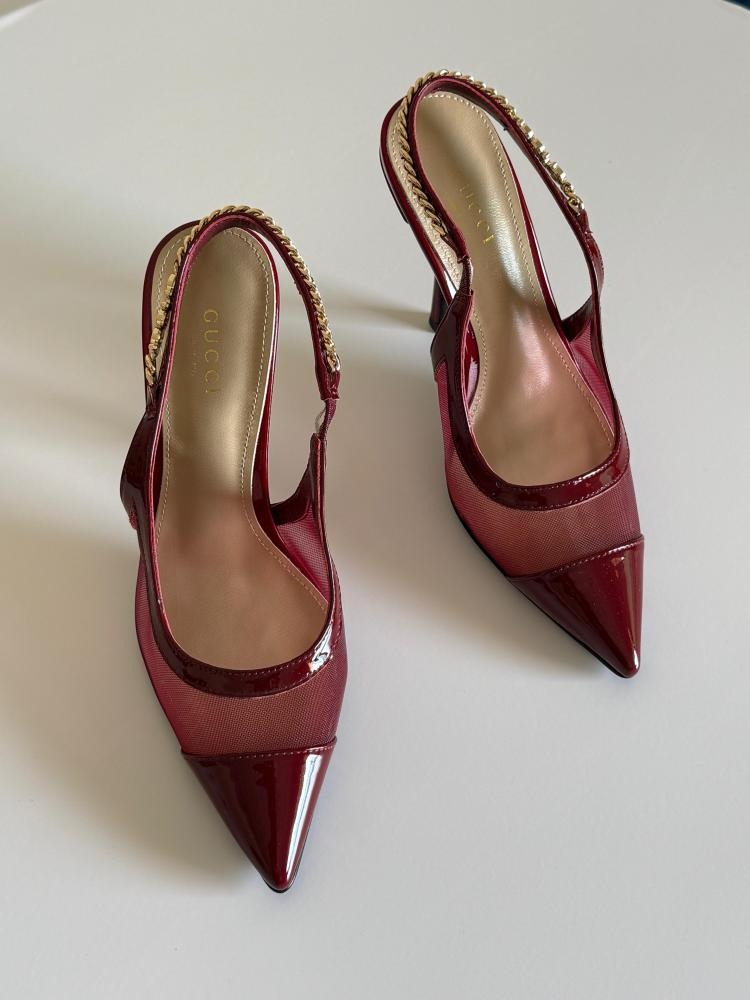 The Mesh High Heel Slingback Sandals