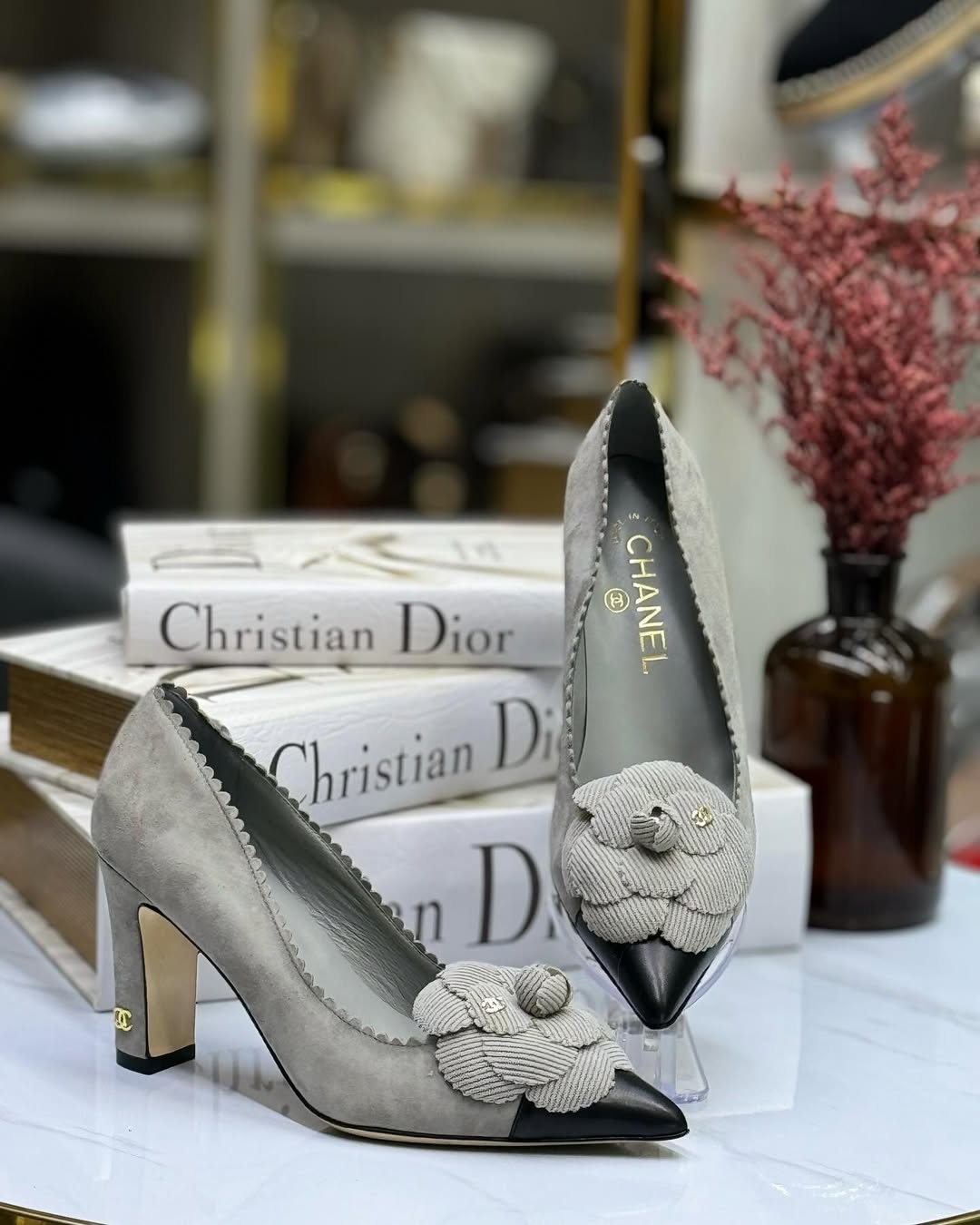 Chanel Floral Heel Pumps