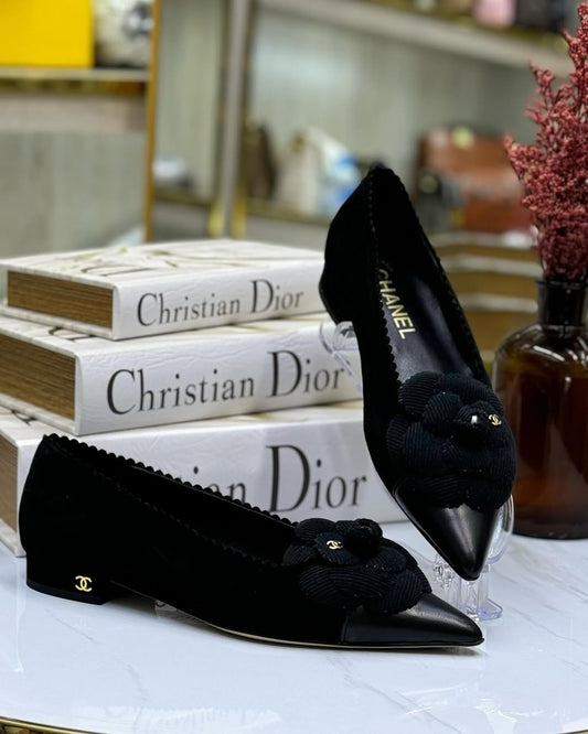 Chanel Ballet Flats with Flower Accent