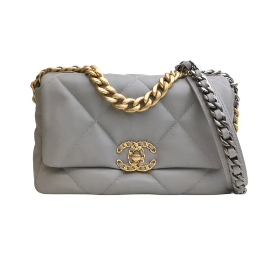 Chanel Medium Grey Lambskin 19 Flap Bag
