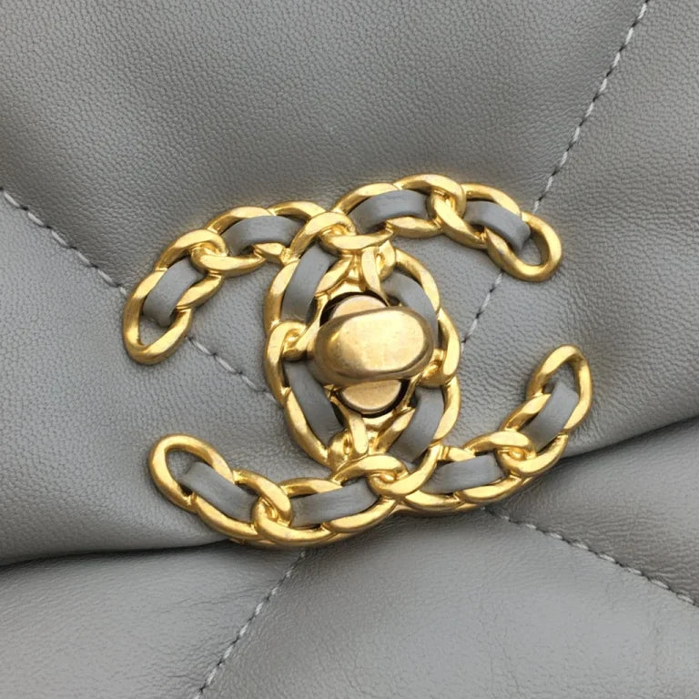 Chanel Medium Grey Lambskin 19 Flap Bag