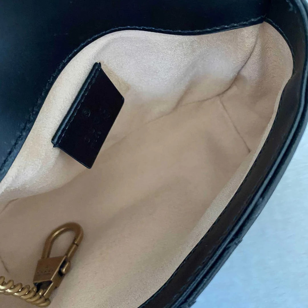 Black Matelassé Super Mini Bag