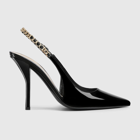 Gucci Signoria Patent Leather Chain Pumps