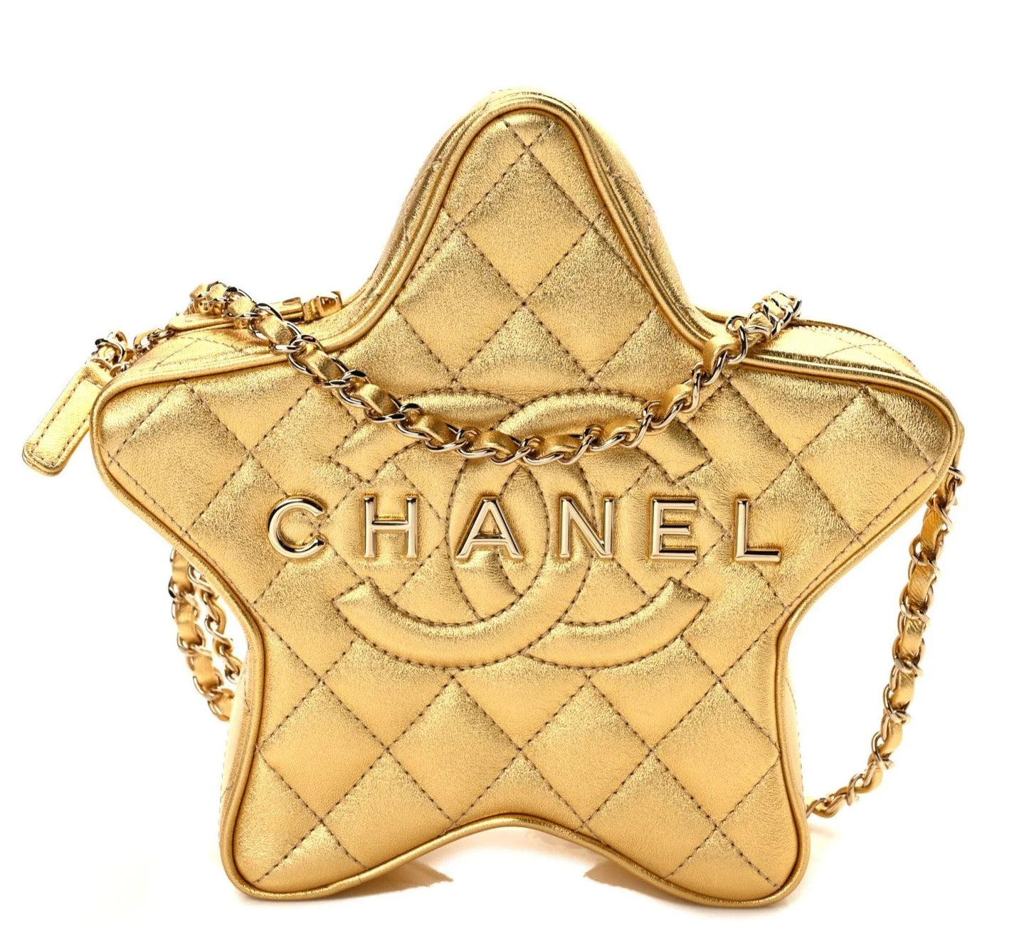 CHANEL Lambskin Quilted Walk of Fame Star Bag